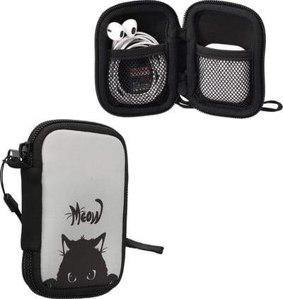 kwmobile hoesje voor draadloze oordopjes - Compatibel met in-ear Headphones - - In Kat Meow design