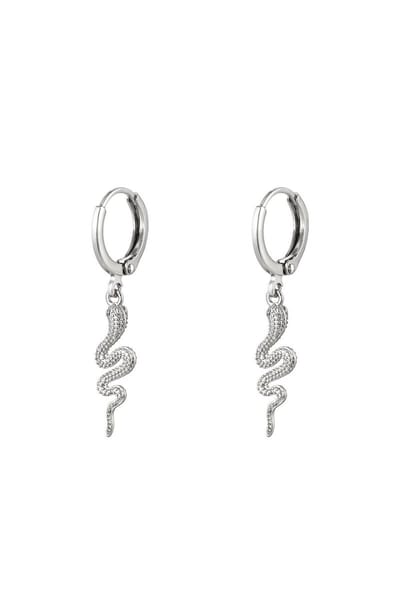earrings - oorbellen - snake - slang - dieren - bedel - kleur zilver - kado - cadeau - mam - moederdag - kerst - knaller - laatste