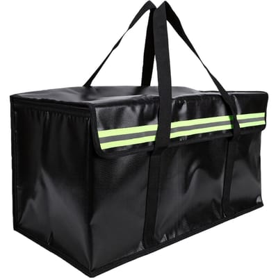 Sac à batterie ignifuge Grande capacité Pochette pour documents Boîte étanche à l'eau Bande réfléchissante sur le couvercle Portable pour la maison black