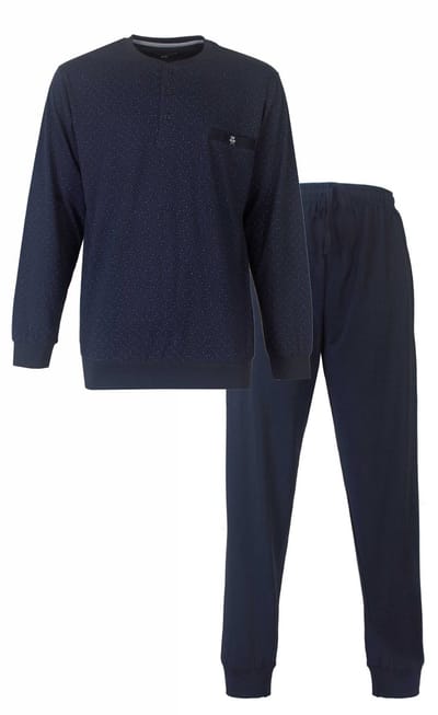 Paul Hopkins Heren Pyjama - Geprints Dessin - Polo Sluiting - Blauw - Maat S
