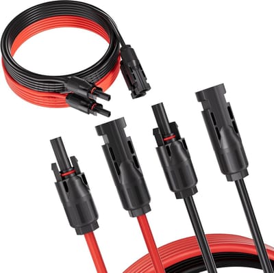 AFERIY Zonnepaneel Verlengkabel 10M – MC4 Verbindingskabel – Set van 2 (Rood + Zwart) – Geschikt voor Zonnepanelen - Omvormers en Laadregelaars