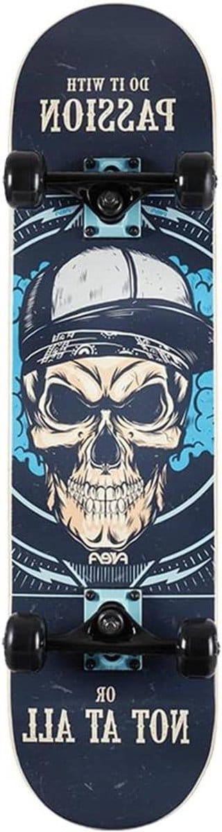 AREA Compleet skateboard voor beginners, 7,9 inch, met aluminium truck (Passion)