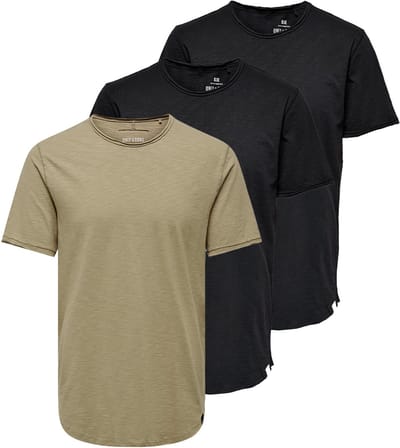 Only & Sons Heren t-shirt 3 pack ONSBENNE