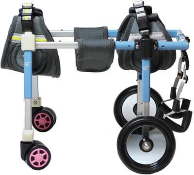 Huisdier Rolstoel - Hond Kar - Mobiliteit Verbeteren - Verstelbaar Aluminium Frame - XS Blauw - Blauw