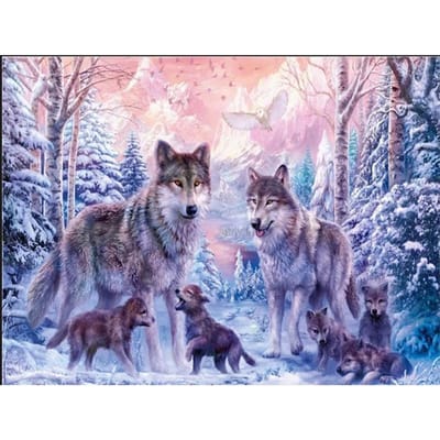 5D bricolage diamant peinture loup couple Animal photo de strass diamant broderie 30X40CM