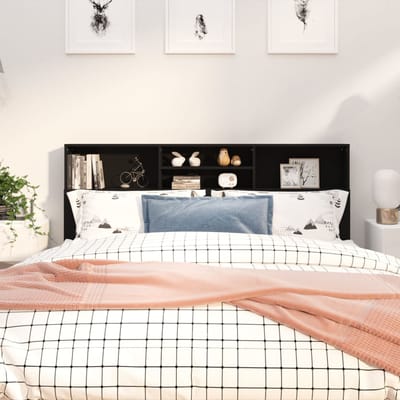 vidaXL - Hoofdbordkast - 180x19x103,5 - cm - zwart