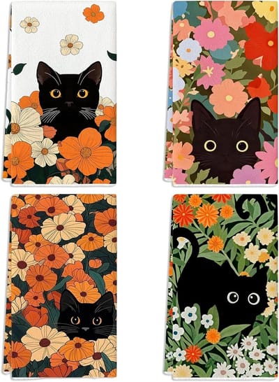 Theepakket voor kattenliefhebbers - Schattige theedoeken, cadeau-ideeën en kattenaccessoires