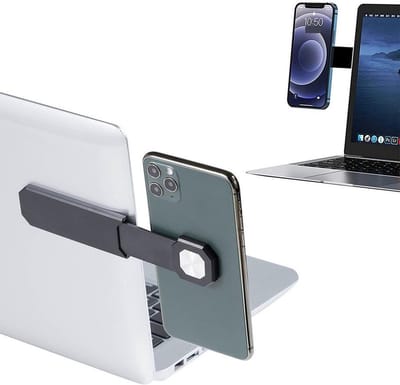 Uitschuifbare Telefoon houder voor achter laptop - Telefoon standaard geschikt voor iPhone Magsafe magneet - Zwart - Provium