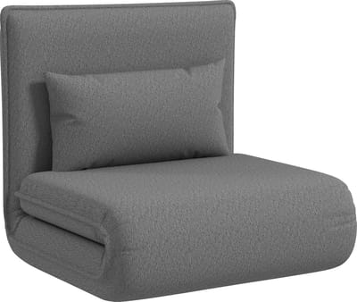 Slaapstoel - Uitklapbaar - Slaapbank - Logeerbed - Zetelbed - Slaapfauteuil - Vouwbed - 1 persoons - Zeer comfortabel - Grijs