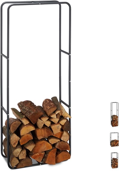 Brandhout rek - haardhout opslag - haardhout rek - binnen - buiten - metaal 150 x 60 x 25 cm