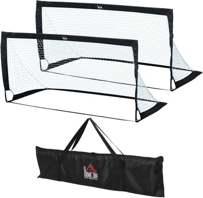 Casa Living Opvouwbaar Voetbaldoel - Draagbaar Voetbaldoel - Inclusief Opbergtas - Stevig Frame - 183x90CM - Zwart / Wit