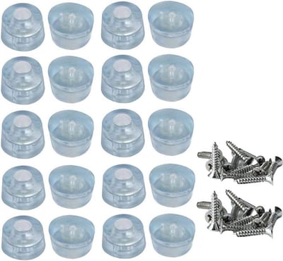 Meubelvoetbeschermers - Stoelpootdoppen Vloerbeschermers - Meubels Beschermen - Met Schroef - 17mm x 20mm - Transparant