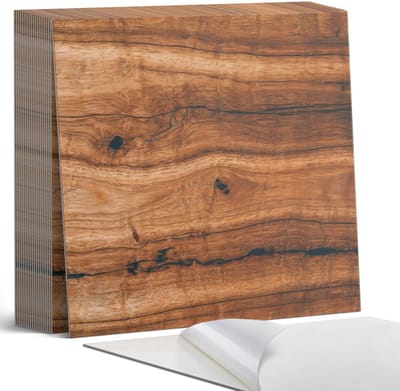 Coloray Plaktegels - Natuurlijk houtpatroon Zelfklevende Tegels - 20 cm x 20 cm - Bruin Plaktegels - 20 stuks - Vierkant PVC Tegels - Plaktegels Badkamer - Plaktegels Vloer - Vinyltegels Vloer Zelfklevend - Wandtegel Zelfklevend