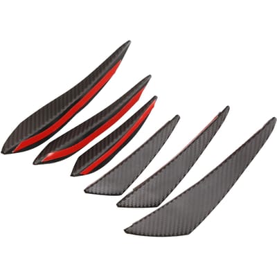 Universele auto body kits voorbumper vin splitter spoiler canard valence pasta type voor reparatie koolstofvezel zwarte kleur
