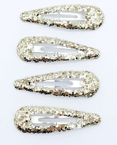 Klik-klak haarspeldjes goud glitter