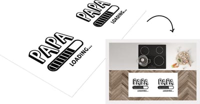 Keukenloper - Loper keuken - Quotes - Papa loading... - Spreuken - Papa - 120x60 cm - Keukenloper vinyl