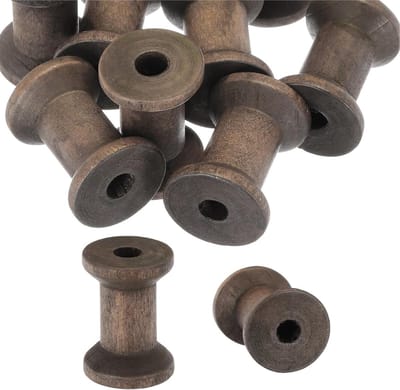 Houten Lege Spoelen - Draad Klossen - Draad Organiseren - Vintage Hout Design - 150 stuks - Donkerbruin