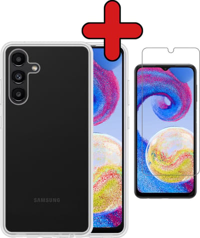 Hoesje - Met Screenprotector - Geschikt voor Samsung Galaxy A04s - Sterk & Shockproof - Telefoon Hoes - Back Cover - Siliconen Case - Telefoonhoes - Transparant