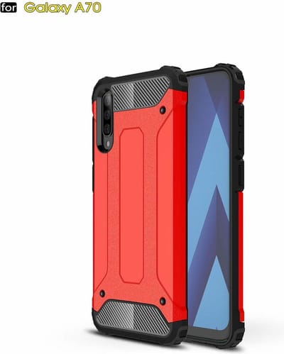Ntech - Hoesje Geschikt Voor Samsung Galaxy A70/A70s Armor Hoesje - Rood