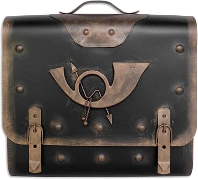 Brievenbus Posthoorn - Muurbrievenbus Post - Post Ontvangen - Antieke Stijl - 41B x 38H cm - Zwart-Goud