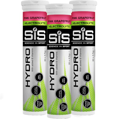 Science in Sport - SIS Go Hydro Bruistabletten - 300mg Elektrolyten - Pink Grapefruit Smaak - 3x20 Tabletten