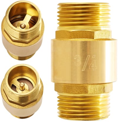 Dailygoods- Terugslagklep 3/4 inch messing - Terugslagventiel 1 inch AG - Voorkomt terugstroom - Waterdicht - Corrosiebestendig - Eenvoudig te installeren - Terugloopventiel