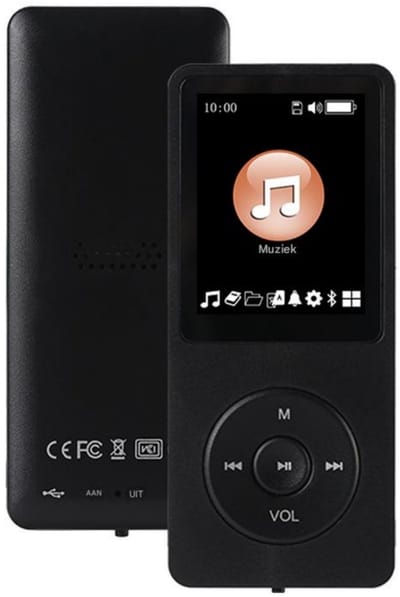 GELLDG MP3-speler - Bluetooth sportmodel - MP4-muziekspeler - Met opname-, muziek- en video-opnamefuncties - Ondersteunt geheugenkaarten tot 128 GB - Zwart