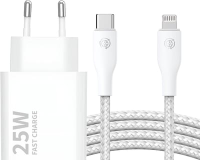 25w Adapter geschikt voor iPhone 14 13 12 11 X 8 7 Plus Pro Max - Usb C Stekker - Lange Oplaadkabel geschikt voor iPhone 14 13 12 11