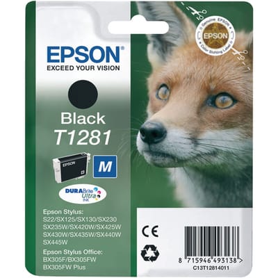 Epson Fox T1281 DURABrite Ultra Zwarte inktcartridge enkelverpakking