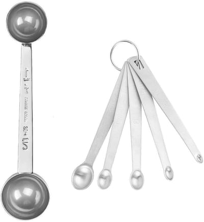Dailygoods- Maatlepel Set - Dubbele Maatlepel - Mini Maatlepels - Roestvrij Staal - Antiroest - 20 cm Lengte - Keukenweegschaal
