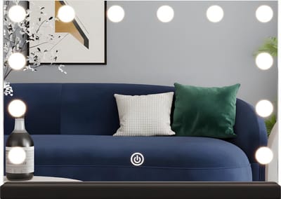 KAD® Hollywood Spiegel Met Verlichting - Hollywood Spiegel - Hollywood Spiegel Met Bluetooth - Wit - ‎60cm x 42cm x 12cm