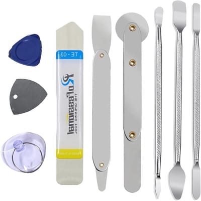 Professioneel reparatie- en demontagegereedschapset voor telefoon, laptop en tablet, 9 stuks gebogen spudger en openingsgereedschap