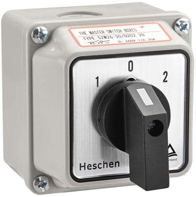 Universele draaischakelaar met hoofdschakelaar - 3 standen, 8 aansluitingen - 660V 20A