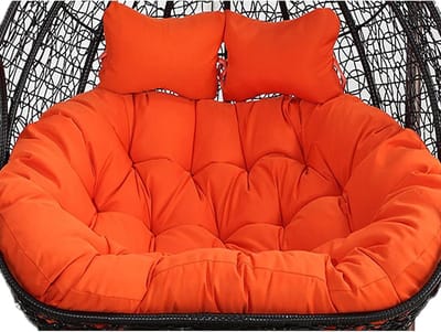 Hangstoel Kussen - Dubbel Zitkussen - Buiten Ontspannen - Extra Dikke Vulling - 150x110 cm - Oranje