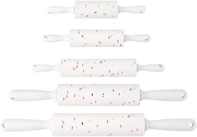 Bakroller Set - Deegroller Tool - Bakken Thuis - Antiaanbaklaag - 5 Maten - Gespikkeld