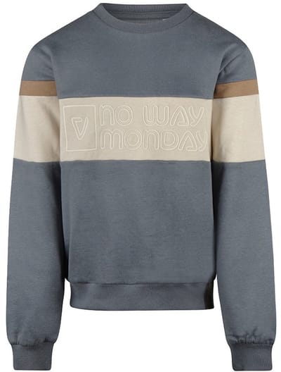 No Way Monday Jongens Trui - Mid blue