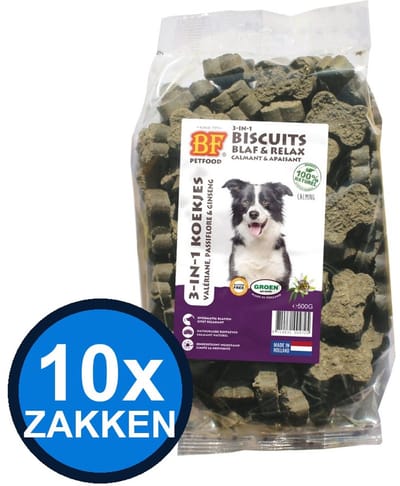 10x Biofood - 3in1 Koekjes Blaf & relax - Hondenvoer Snacks - 500 g