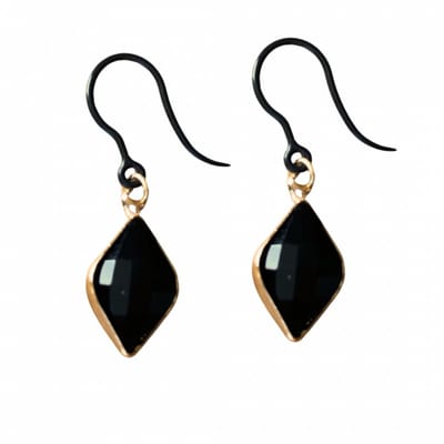Allergievrij oorbellen youetta zwart goudkleurig-Charme Bijoux
