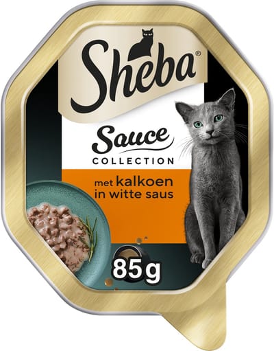 Sheba Kattenvoer - Sauce Collection - Kalkoen in Saus - kuipjes 22x85g