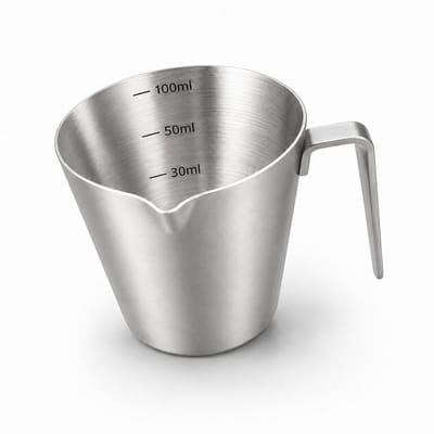 My Green Deal – RVS Espresso Schenkkan 100 ml – Espresso Kan – Espresso Maatkan – Barista Schenkkan – Premium 304 RVS – Met Maataanduiding