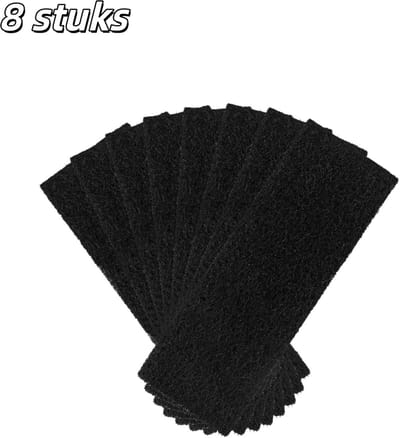 8 stuks - Filter - Dierbenodigdheden - Actieve koolfilter - Kattenbakvulling - Premium verdikt en duurzaam - Geurverwijdering - 25.4 × 9.1 × 0.5 cm - Zwart