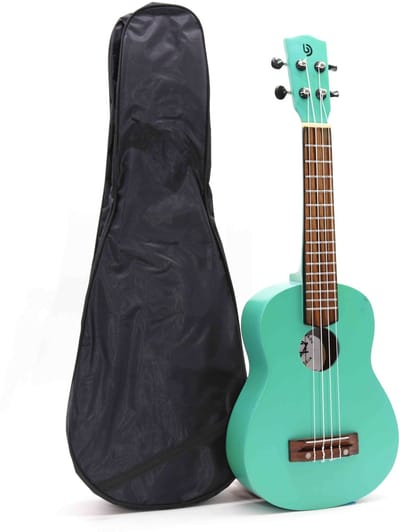 Ambachtelijk Handgemaakte Ukelele - Mint Groen - Natuurlijke Mint Groene Afwerking - 4 Snaren - 20.5x6x57cm