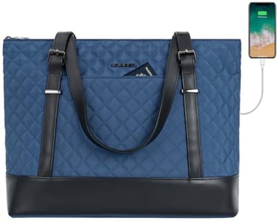 Laptoptas 15.6" - Grote Schoudertas Waterdicht Lichtgewicht Nylon Computer Draagtas voor Vrouwen - Stijlvolle Handtas voor Werk, School en College