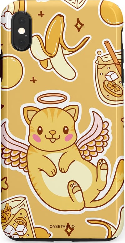 Casetastic Hoesje Geschikt voor Apple iPhone Xs Max - Stijlvolle Beschermende Duo-layer Case - Poezenvleugels