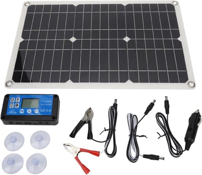 Zonnepaneel Kit - Draagbare Lader - Accu Opladen - Hoge Conversie Efficiëntie - 100W 18V - Zwart