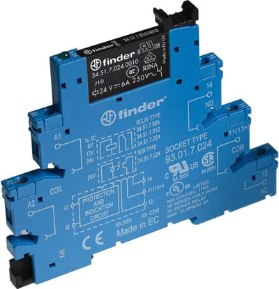 Finder 38.51.7.006.0050 Relaismodule Nominale spanning: 6 V/DC Schakelstroom (max.): 6 A 1x wisselcontact 1 stuk(s)