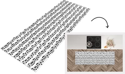 Keukenloper - Loper keuken - Muziek - Patronen - Muzieknoten - 150x50 cm - Keukenloper vinyl