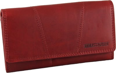 HillBurry Leren Dames Portemonnee - VL777023 - Vintage Leer - RFID - Rood