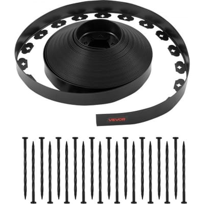 VEVOR Gazonrand, 30 m x 4 cm kunststof tuinrand met 120 spikes, landschapsrand, bloemperkrand, uv-bestendige perkrand, padranden voor bloemperken, tuinbestrating