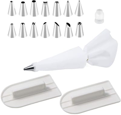 Dailygoods- Taartstrijkers Set 18-delig - Fondant Glazuur Gereedschap - Taart Decoratie - Cake Smoother - Glazuur Spuiten - Duurzaam Materiaal - Taartdecoratie